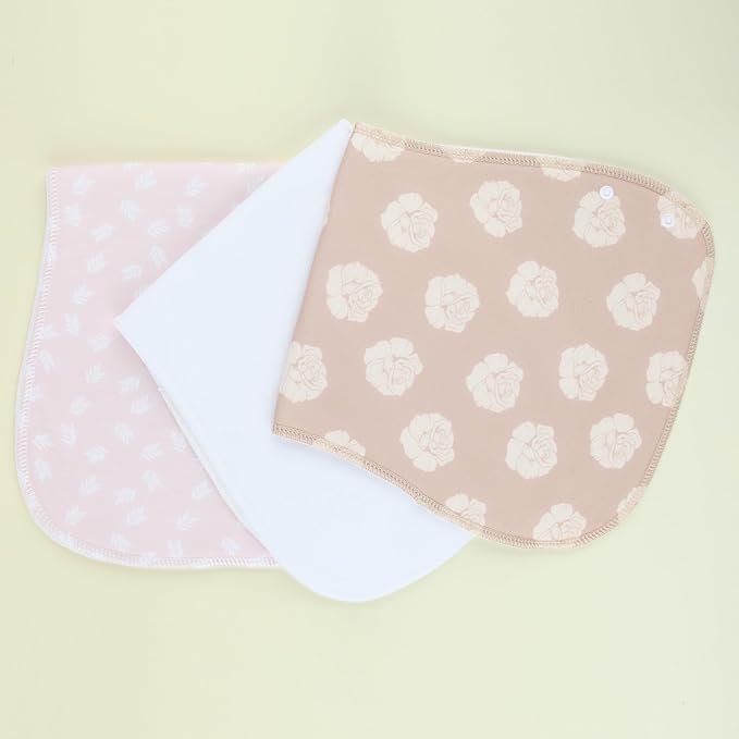 Baby Burp Cloths & Baby Bibs 2-in-1 Design Large Size 3 Layers Thicken Cotton Super Absorbent and Soft Baby Spit Up Burping Rags Baby Burp Cloth Set for Boys and Girls Solid 12 Pack