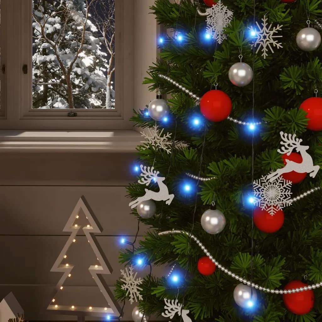 vidaXL Solar-Powered Fairy String Lights, 200 LEDs, Blue Light, 8 Lighting Modes, Indoor/Outdoor Use, Model 328953