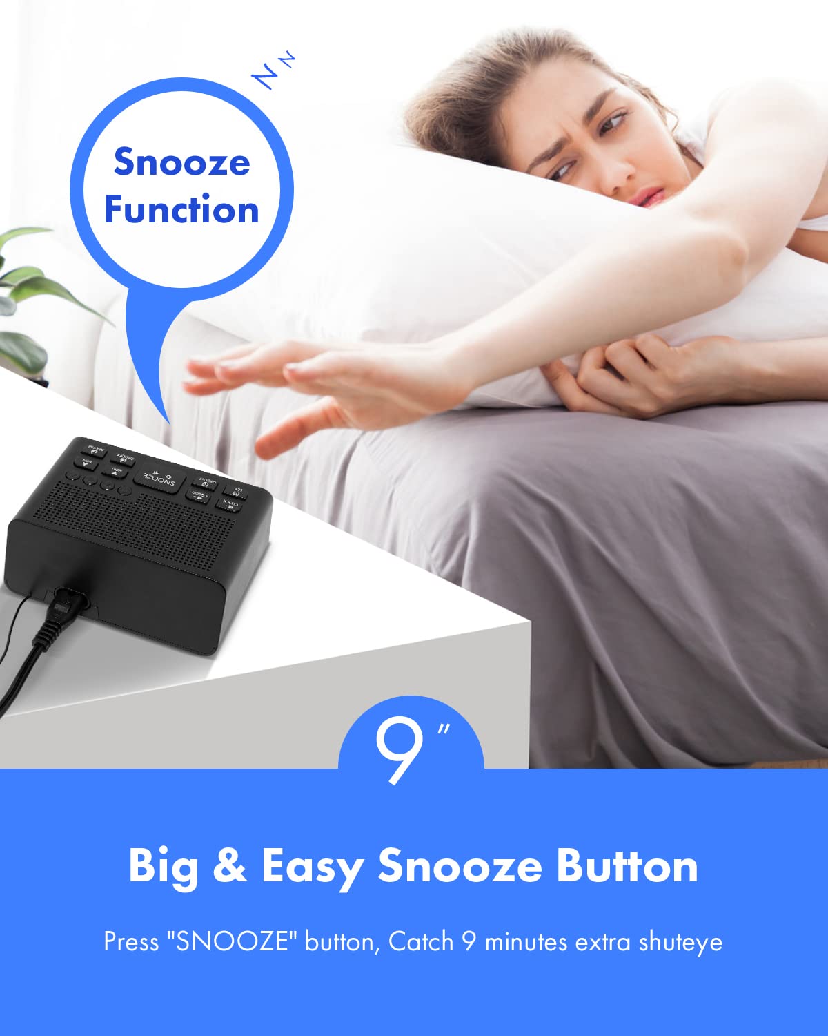 Homicial Digital Alarm Clock Radio With Am/Fm Radio, Multi-Colors 1.4 Led Digits, Preset, Sleep Timer And Clear Display With