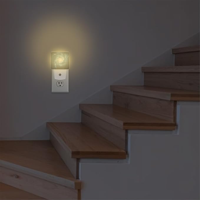 Space Scene with Stars in Galaxy Plug in Night Light with Auto Dusk to Dawn Sensor,Warm Night Lights for Boys Girls Bedroom Bathroom Hallway Kids Room Gifts