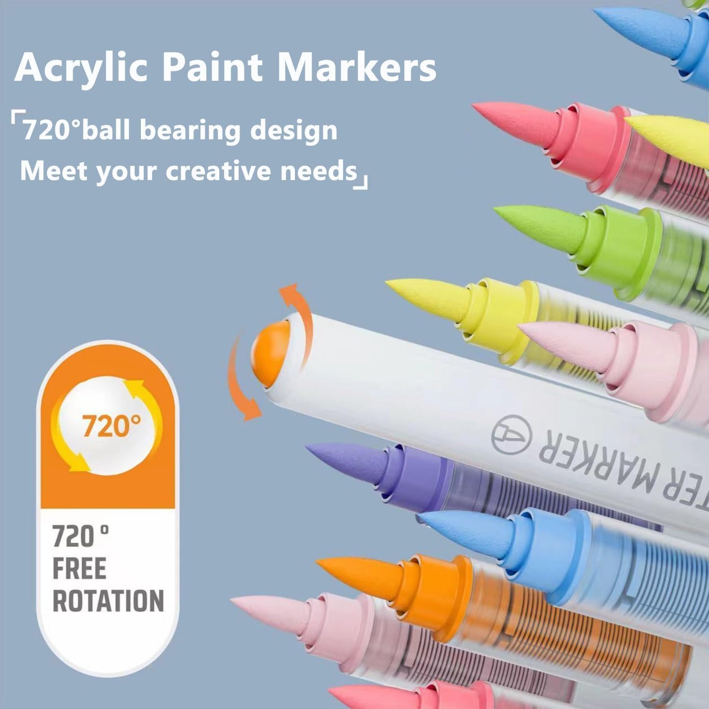 Water Based Acrylic Paint Markers, 9 Colors Acrylic Paint Pens Set with Soft Brush Tip, Marker Pen for Rock Painting, Egg, Wood, Glass, Paper, Mugs, Acrylic Painter Ink (Maillard Series)