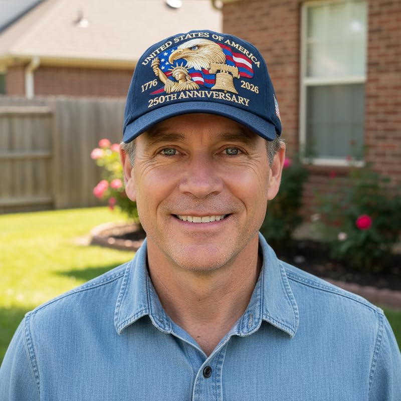 250 Anniversary USA Hat, Adjustable 250 Year American Anniversary Hat
