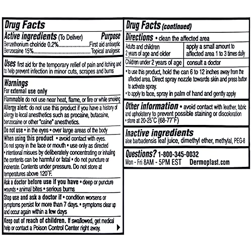 Dermoplast Kids Sting-Free First Aid Spray, Antiseptic Spray for Wounds & Analgesic for Minor Cuts, Scrapes and Burns, 2 Ounce