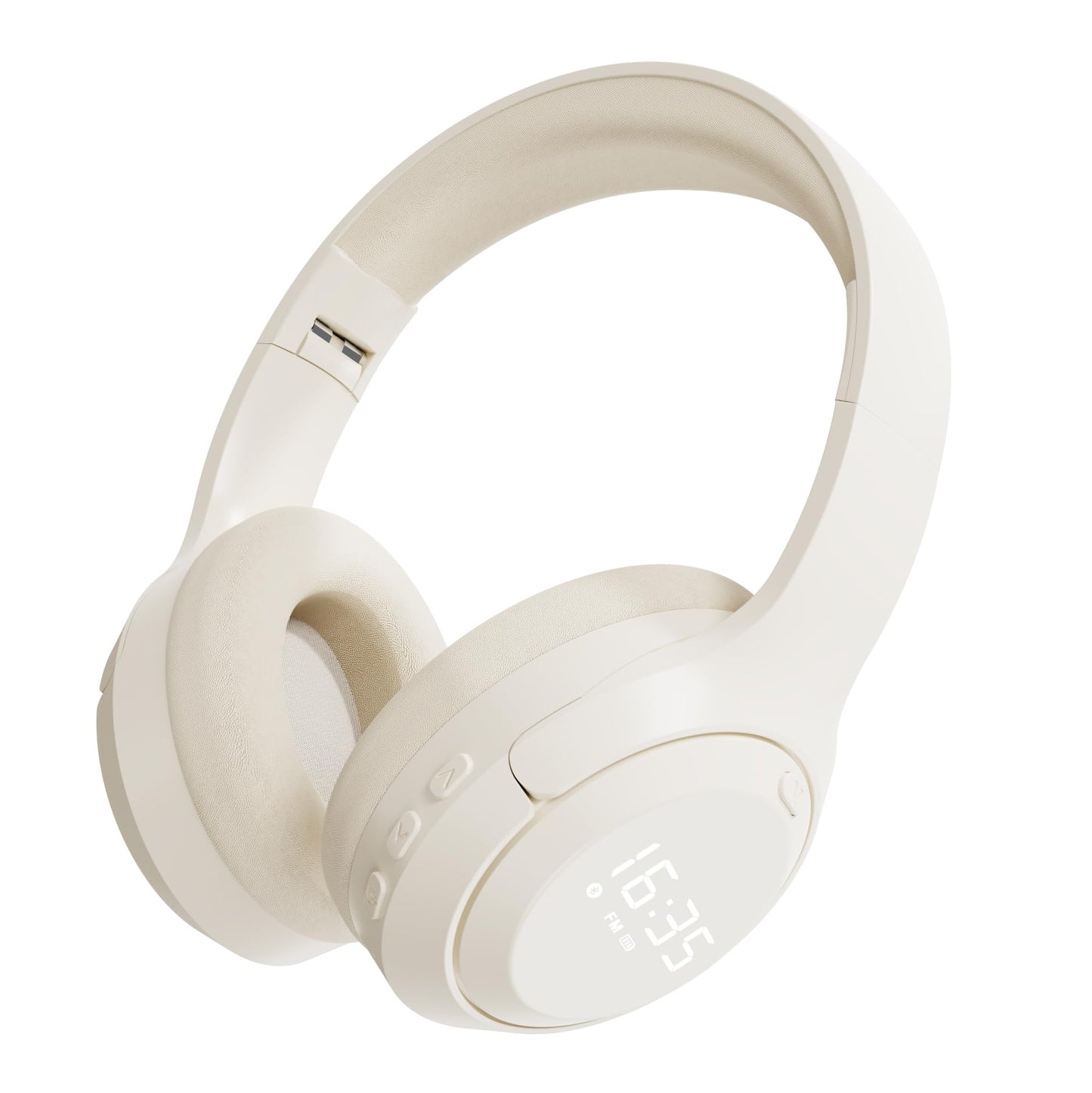 T.TAOMI FM Radio Headphones, Headset for Mowing, Cycling, Jogging, Portable Radio with Rechargeable Battery, LED Display, 3.5mm