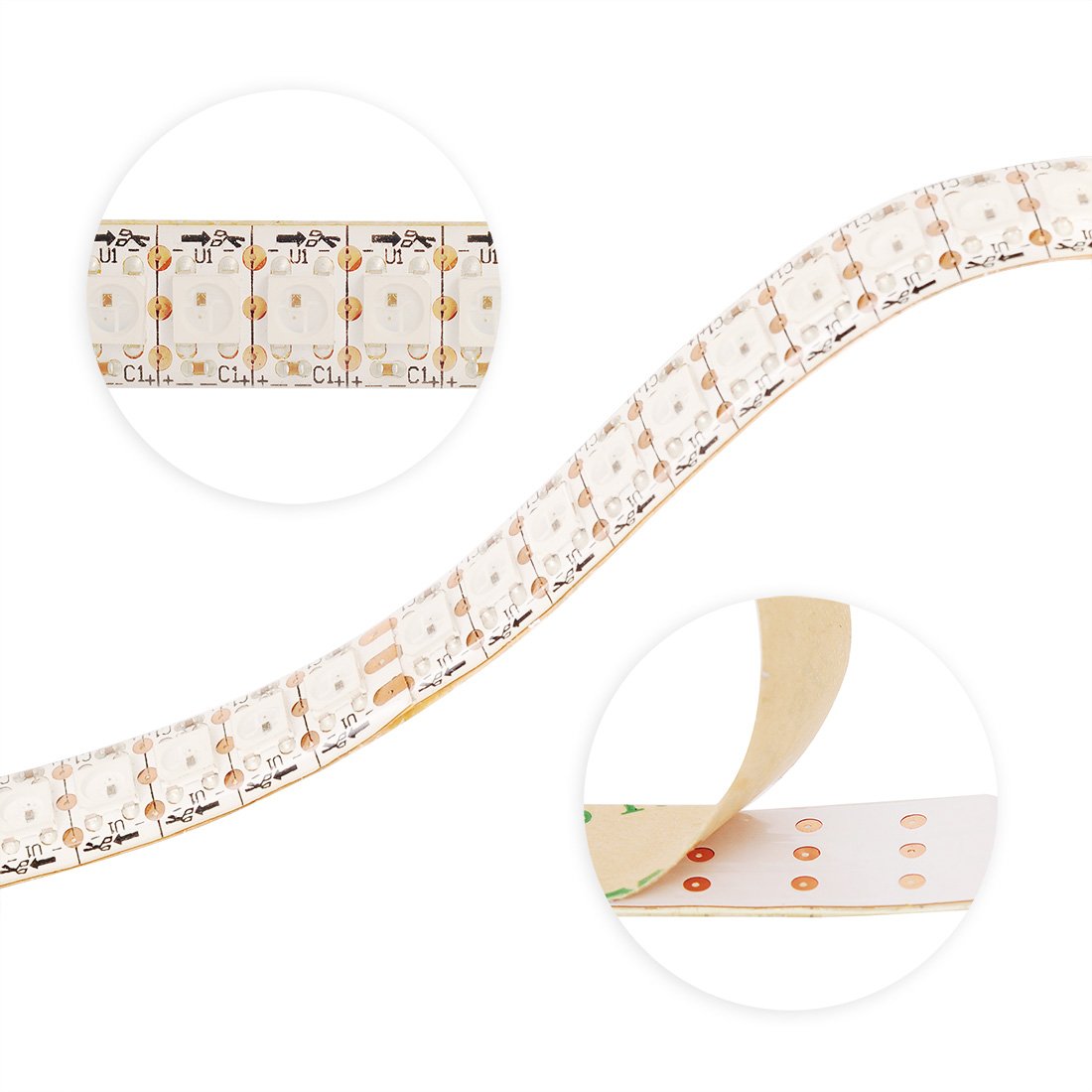 Btf-Lighting Ws2812B Rgb Led Pixel Strip, 3.3Ft, 144 Leds, Ip65 Waterproof, White Pcb, Flexible Fpcb For Diy Projects
