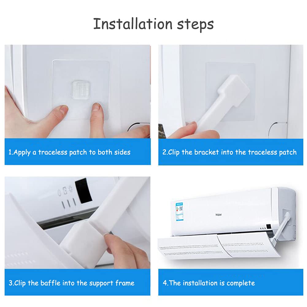 Retractable Air Conditioner Air Deflector, Universal Adjustable Air Conditioning Deflector Air Diverter Cover Telescopic Anti-Wi