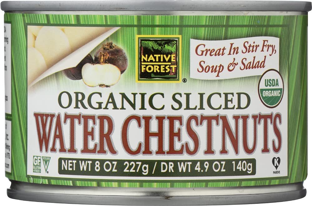 Native Forest Organic Sliced Water Chestnuts - Water Chestnuts Sliced Canned Organic, Water Chestnuts Canned, Usda Organic - 8 O