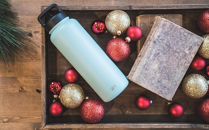 Simple Modern Wide Mouth Lid Leak Proof Straw Chug Handle Flip Fits Summit Water Bottles and Hydro Flask, Twilight