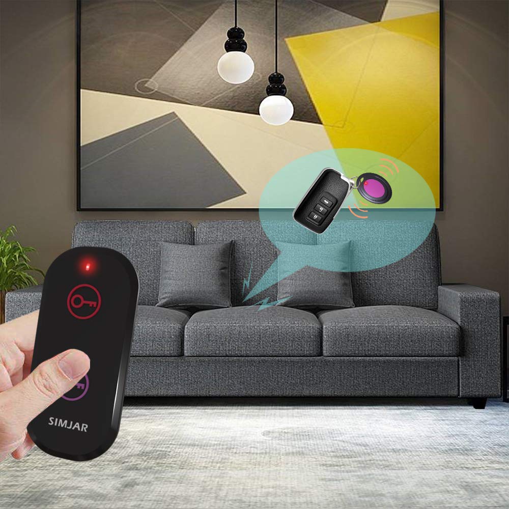 Basic Key Finder With 2 Receivers & 1 Remote, Simjar Wireless Remote Control Rf Key Finder Locator Tracker For Keys Wallet Phone