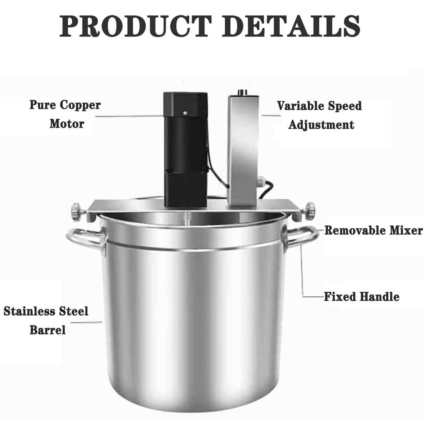 Automatic Food Mixer -Commercial Heating Mixer With 4 Blade Stirring Scraper,for Making Jam, Sauce, Filling, Hot Pot Seasoning Bottom Soup Stirre(15L)