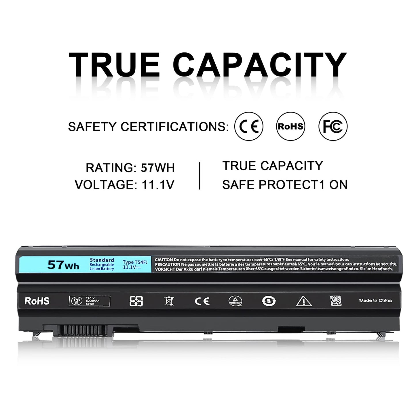 Tskybear New Replacement T54Fj Laptop Battery For Dell Latitude E6420 E6430 E6440 E6540 E5420 E5430 E5520 E5530 E6530; Inspiron