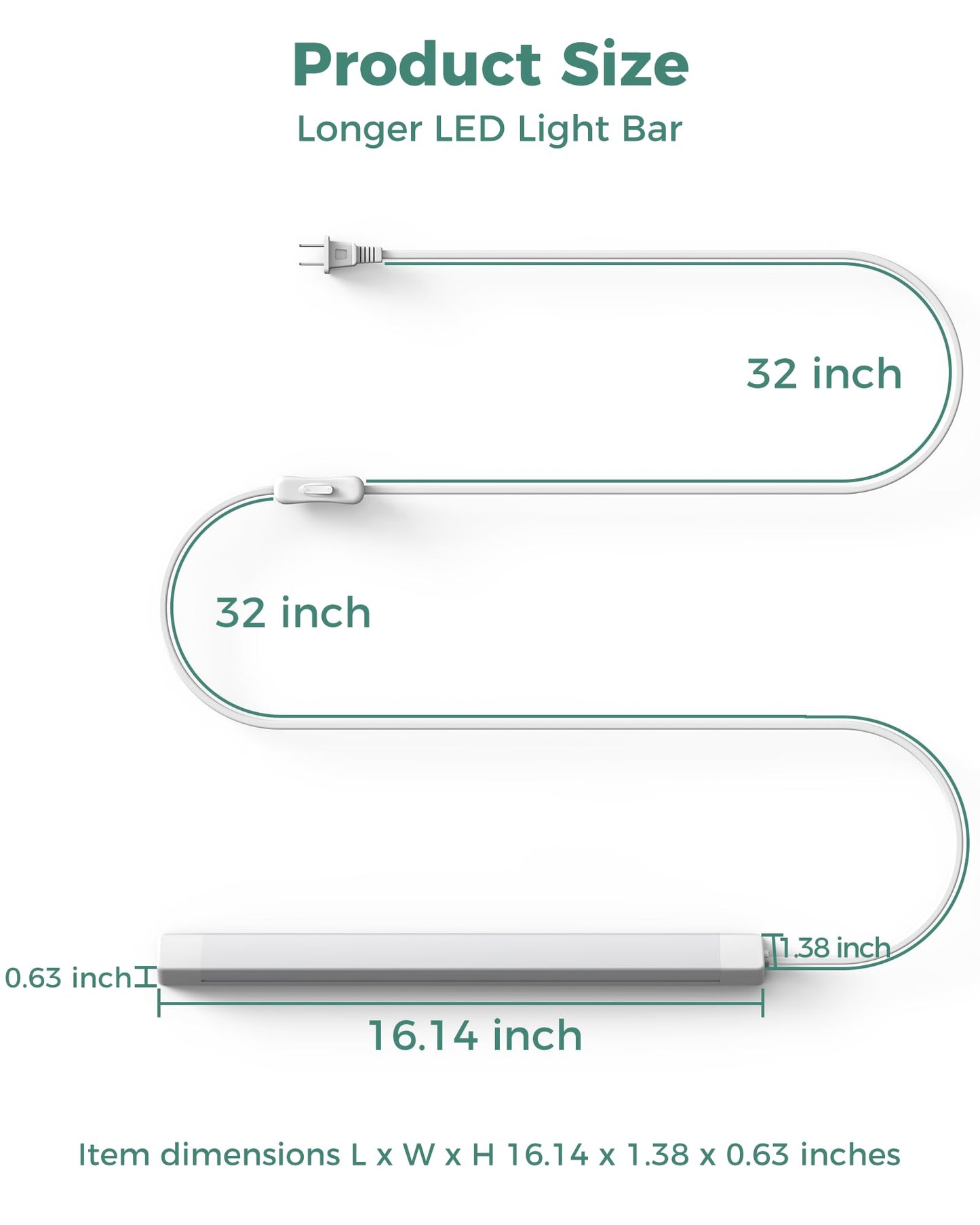 Asoko 16 Inch Under Cabinet Lights Plug And Play Under Counter Lighting 2700K Warm White With 700Lm Bright Etl Light Bar With On/Off Switch For Kitchen Under Desk Workbench