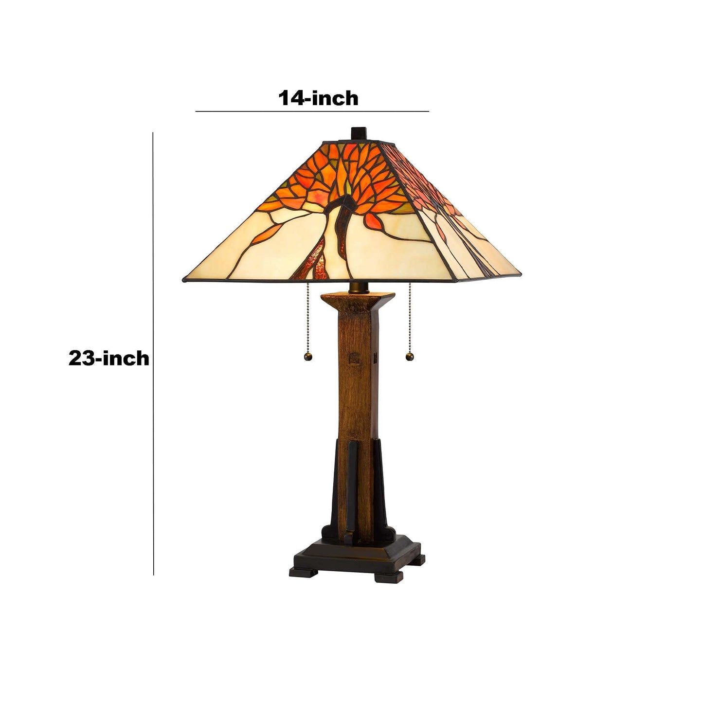 Benzara Table Lamp with Tiffany Shade, Floral Accent, Metal, Multicolor, Model BM241897