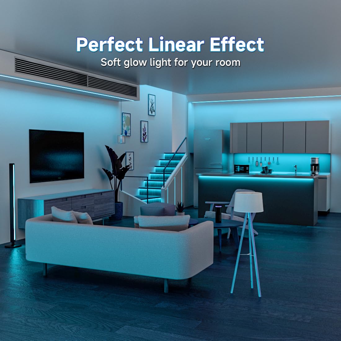 Btf-Lighting Fcob Usb Powered Ice Blue Cob Led Strip Lights 3.28Ft 320Leds 5V 8Mm Width 90+ High Cri Ultra Bright Flexible Light For 3D Printer Tv Backlight Display Cabinet Pc Diy Decor