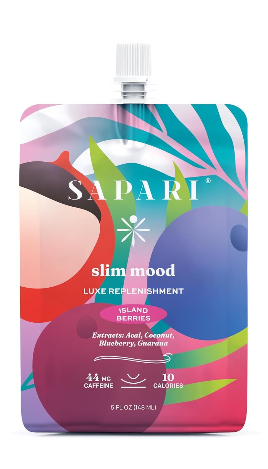 Slim Mood | 10-Calorie Superfruit-Based Replenishment Energy & Daily Vitality Support with Blueberry, Guarana + L-Theanine, 15 F