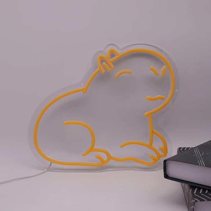 Capybara Neon Sign Capybara LED Light Wall Decor - Kids Room Gift, Cartoon/Party/Capybara Theme