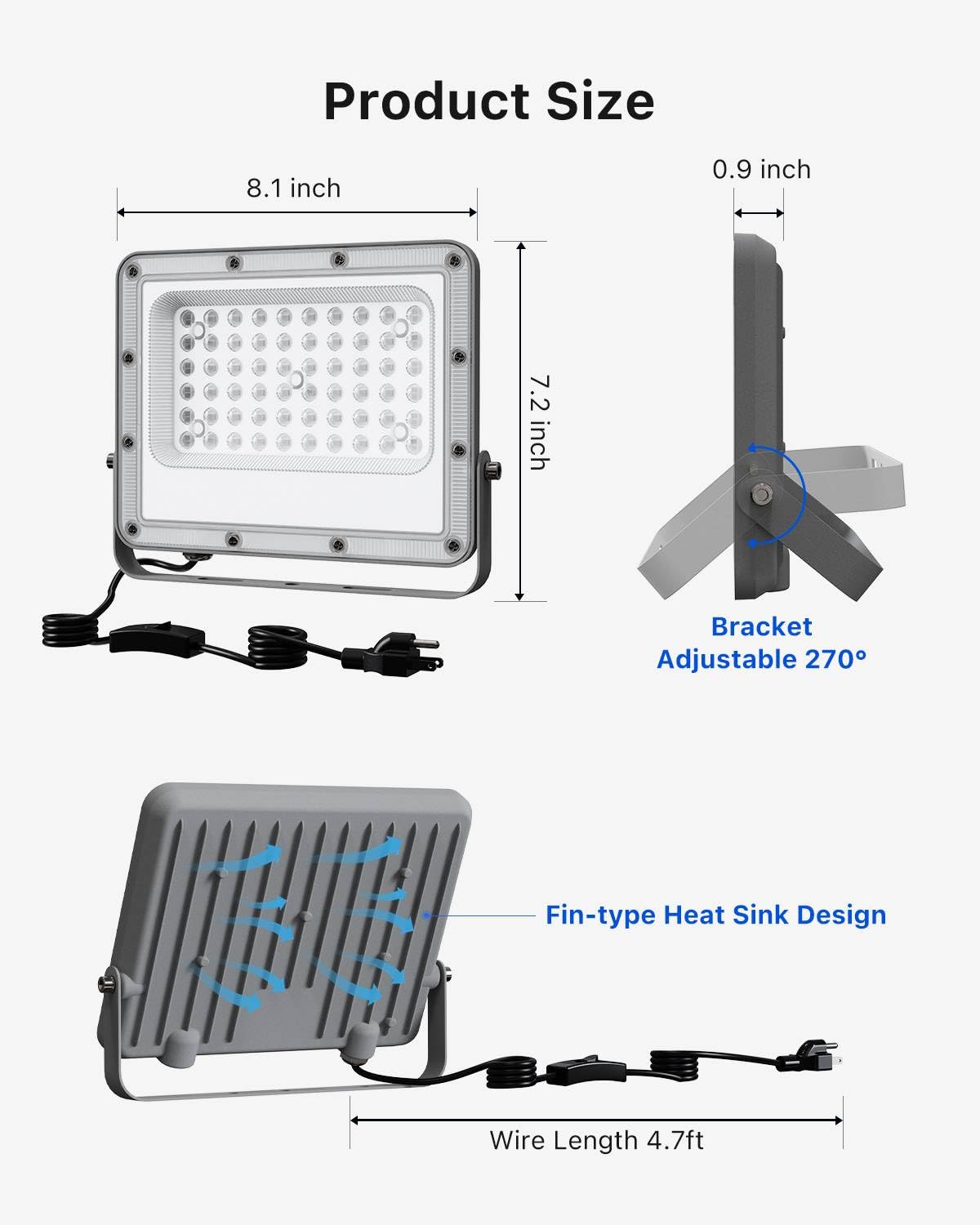 4 Pack 50W Halloween Blacklight Flood Lights Wired 120V Ip66 Waterproof Uv Led Black Lights For Holiday Decor Skeleton Bat Witch Body discomfort-reducingt Glow Party Purple Ambiance Lighting For Wall Yard