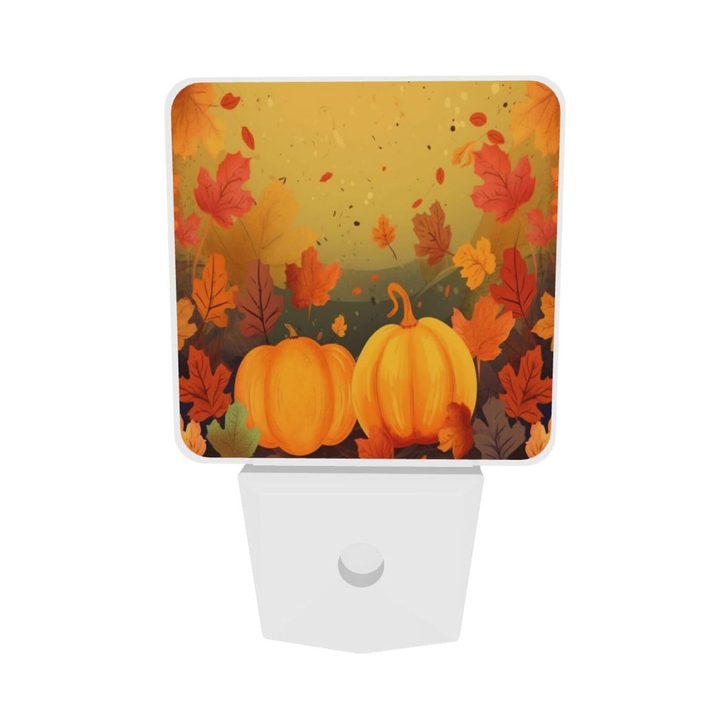 Nameapo Thanksgiving Pumpkins Led Plug-In Night Light 2-Pack Auto Sensor Emergency Fall Leaf Nightlights Set Of 2 For Dawn Bedroom Kitchen/Dusk Bathroom/Night Stairs Hallway Toilet