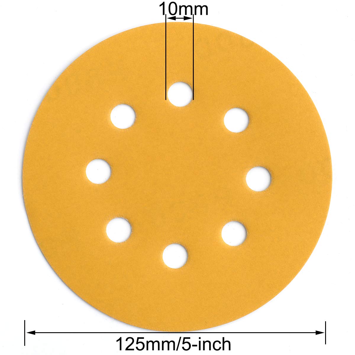 5-Inch 8-Hole Hook and Loop Sanding Discs 800-Grit Random Orbit Sandpaper, 50-Pack