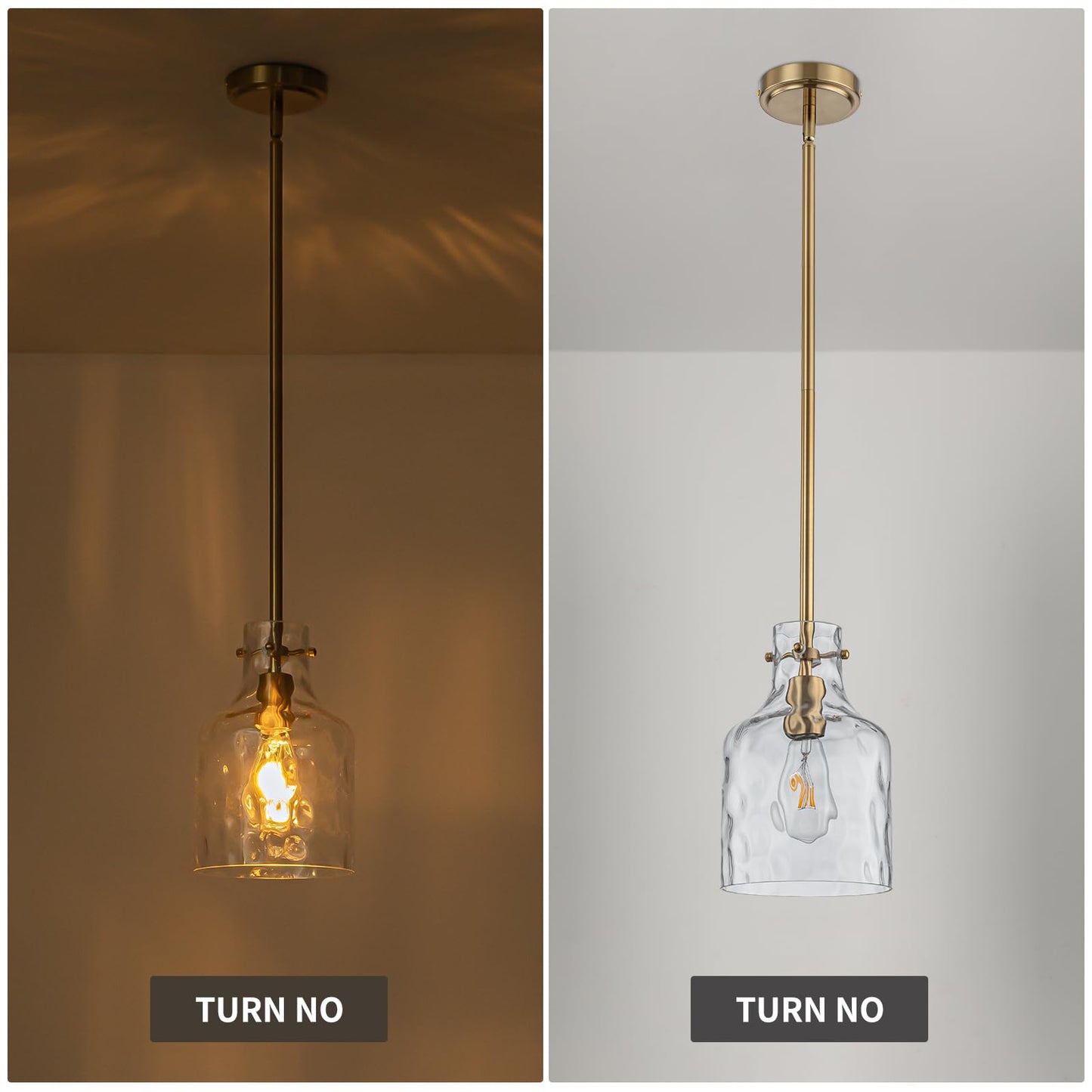 Wilon Pendant Light Fixtures Glass Pendant Lighting For Modern Kitchen Island Adjustable Hanging Ceiling Light 7 Hammered Glass Shade Pendant Lights For Dining Room Kitchen Sink Gold Metal Finish