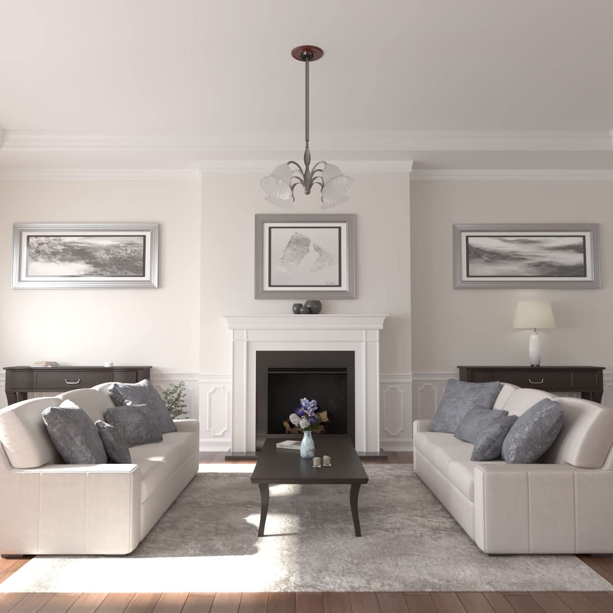 Ekena Millwork Cm12Brbmf 12 1/2Od X 3 7/8Id X 3/4P Bradford Ceiling Medallion, Brushed Mahogany