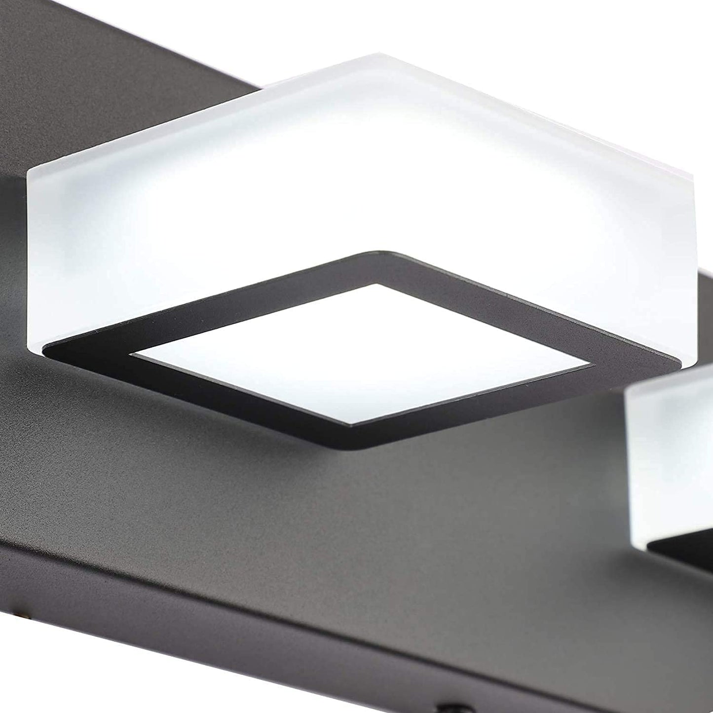 Ralbay 2-Light Modern Black Vanity Light, Acrylic, Matte Black Finish, Natural White 4500K, Bathroom Lighting Fixtures