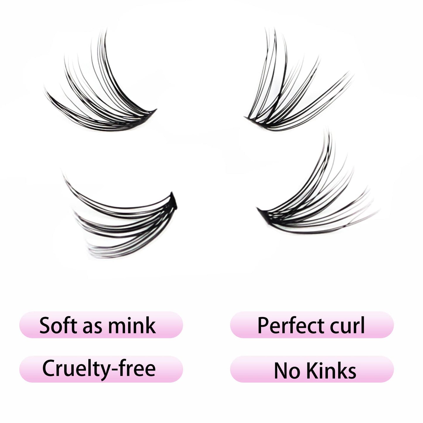 Eyelash Clusters LAUBESS Lash Clusters Individual Lashes Cluster Eyelash Extensions DIY at Home Waterproof Cluster Lashes (30D-0