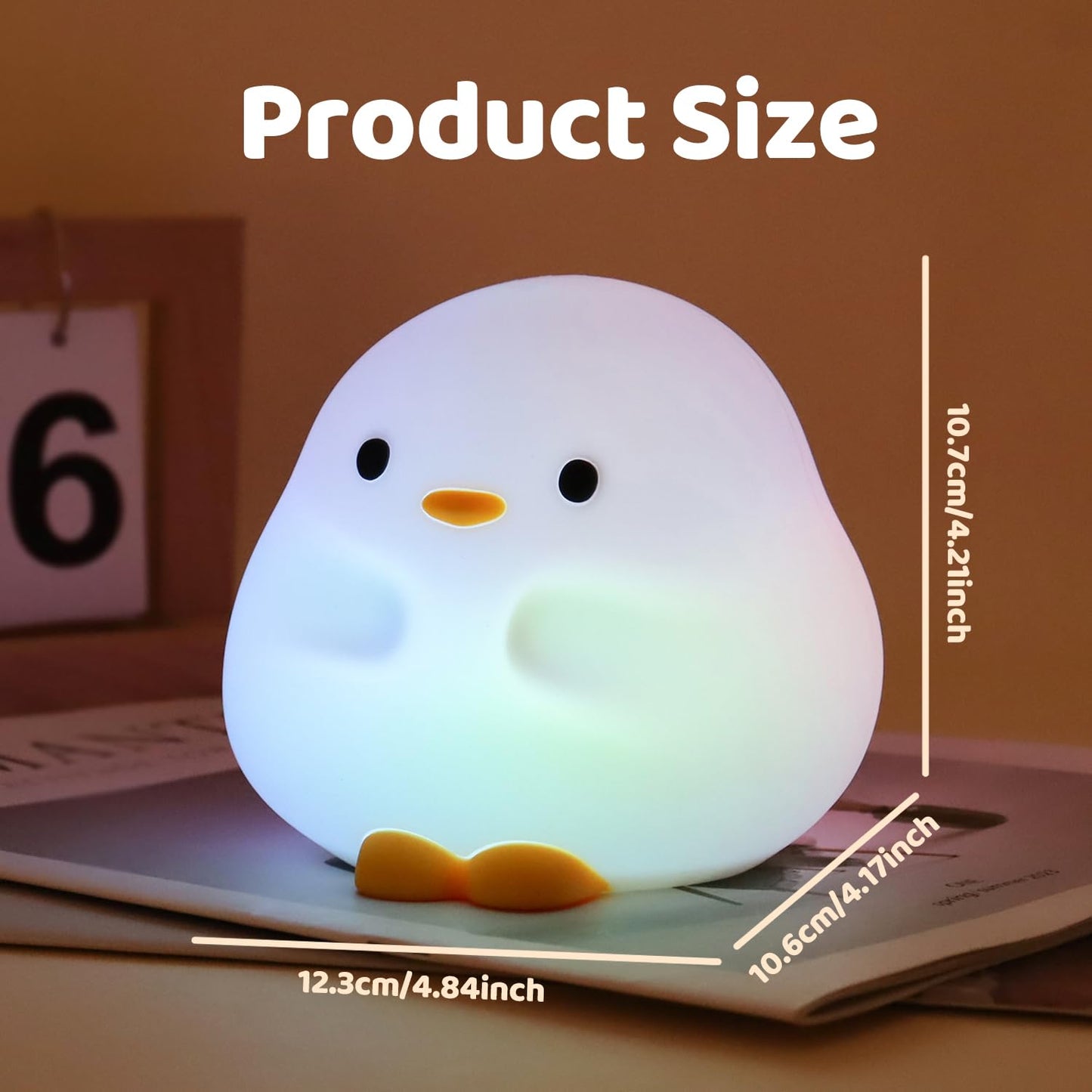Rytinazzz Duck Silicone Night Light For Kids - Color Changing Led Lamp With Soft Touch Usb Rechargeable & Long Battery - Cute Touch Control Duck Light For Kids Room & Birthday Gifts
