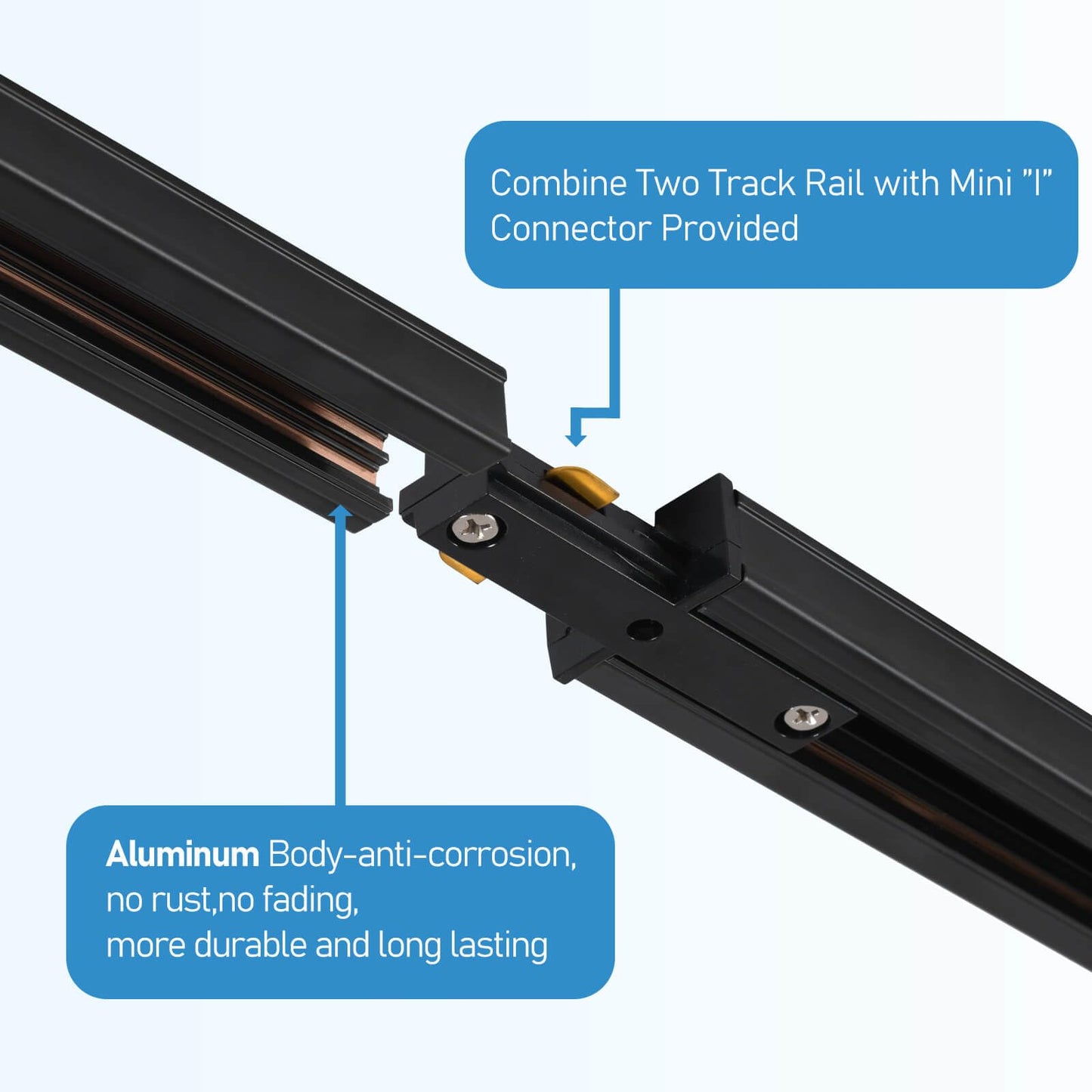 Hiiglxii 8-Light Led Track Lighting Kit With 6.6Ft H Track Lighting Rails & Floating Canopy Connector Gu10 Track Light Kit Modern Kitchen Track Lighting Fixtures Ceiling Spot Light Black (No Bulbs)