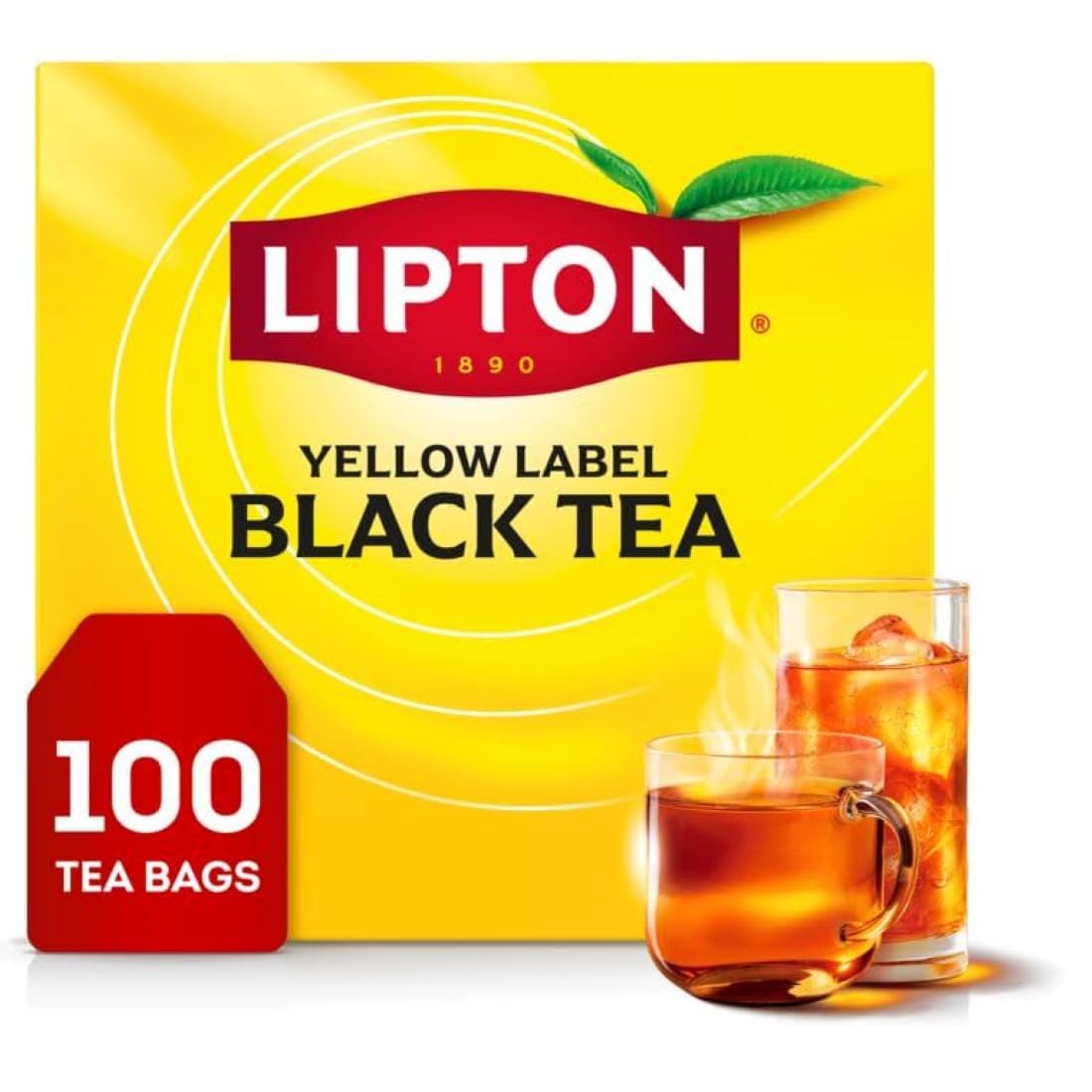 Lipton Black Tea Bags Hot or Iced High Caffeine Tea 100 Total Bags