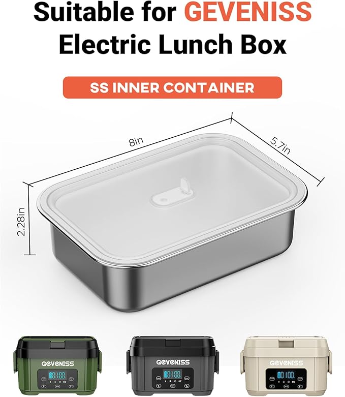 Cordless Electric Lunch Box 1100ML Stainless Steel Container