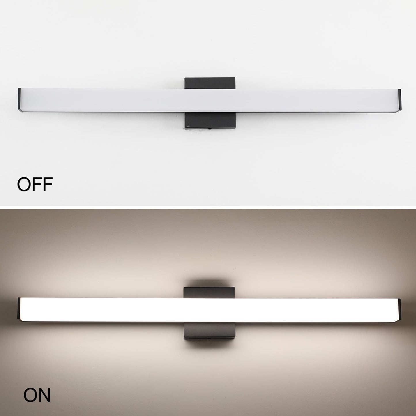 YHTlaeh Bathroom Vanity Light Brushed Black LED 31.5in 24W 4000K Dimmable Wall Bar Lighting Fixture