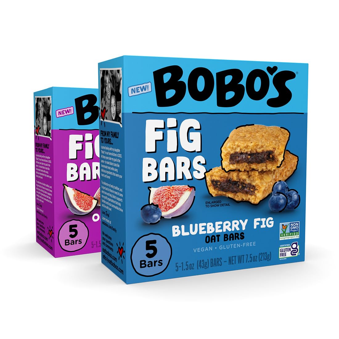 Bobos Fig Bar (20 Variety Pack) Soft Baked Non-GMO Vegan Snack Bar Gluten Free