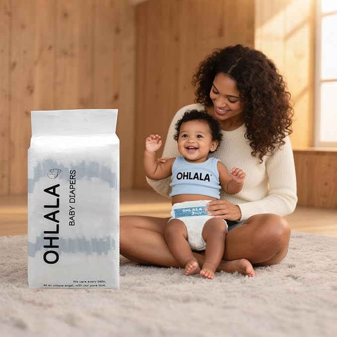 OHLALA Luxury Size 3 Diapers Skin-Friendly & Leakproof | Hypoallergenic | Fragrance-Free | Ultra-Thin | 4 Pack 248counts | 16-28 lbs