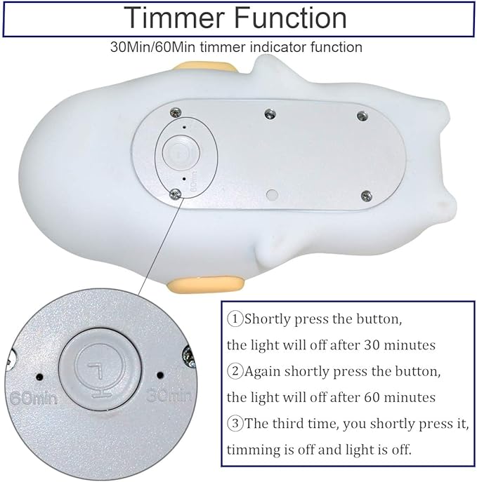 Silicone LED Papa Puppy Night Light Touch Sensor Switching Night Lamp, Transform Between Warm White 2700K and White 6500K, Safe SIL+ABS, Sleep Timer Setting for Kids Babies Bedside and Nursery