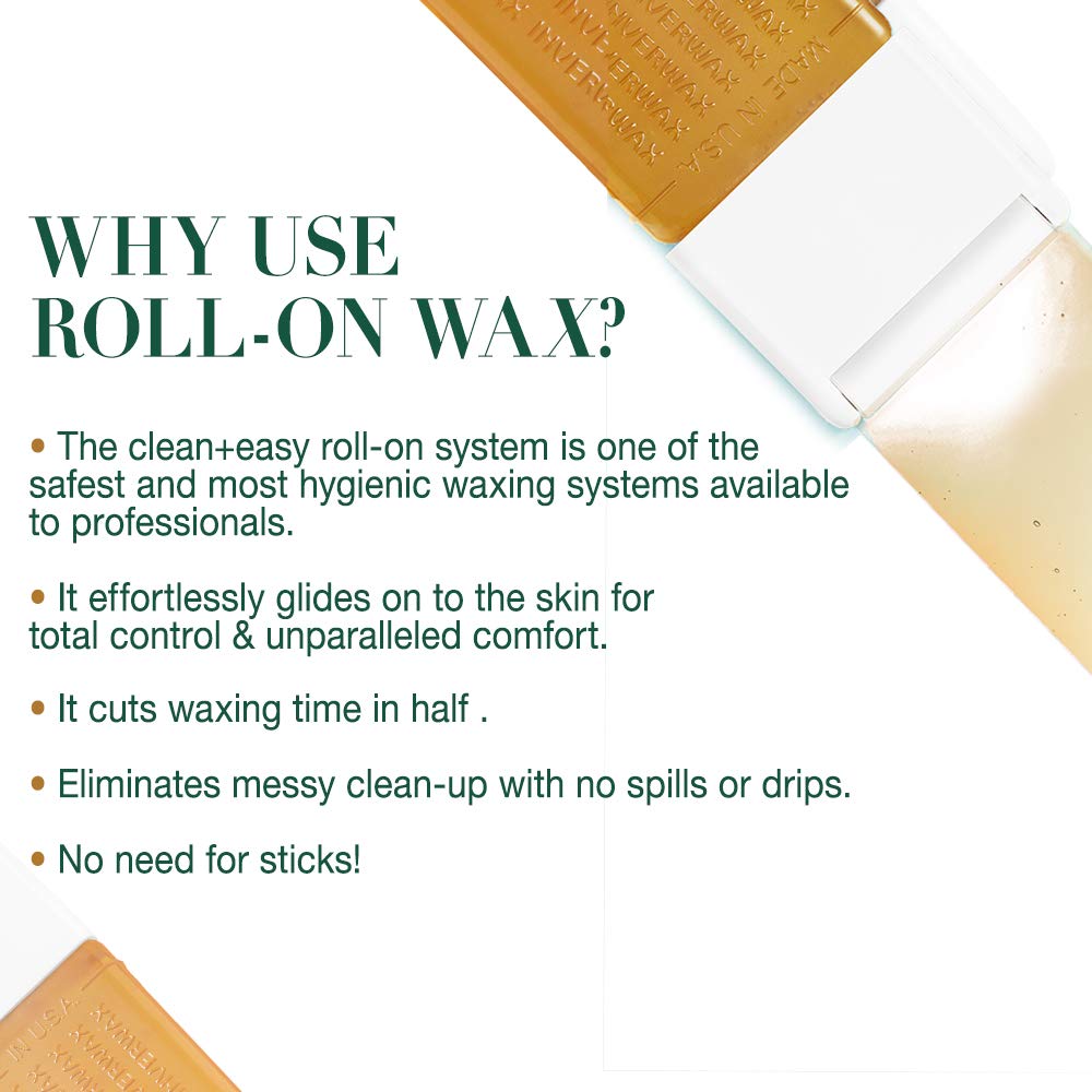 Clean + Easy Large Sensitive Roll On Wax Refill - Large Wax Refill for Cartridges, Quick & Easy Hair Removal, 12 Pack