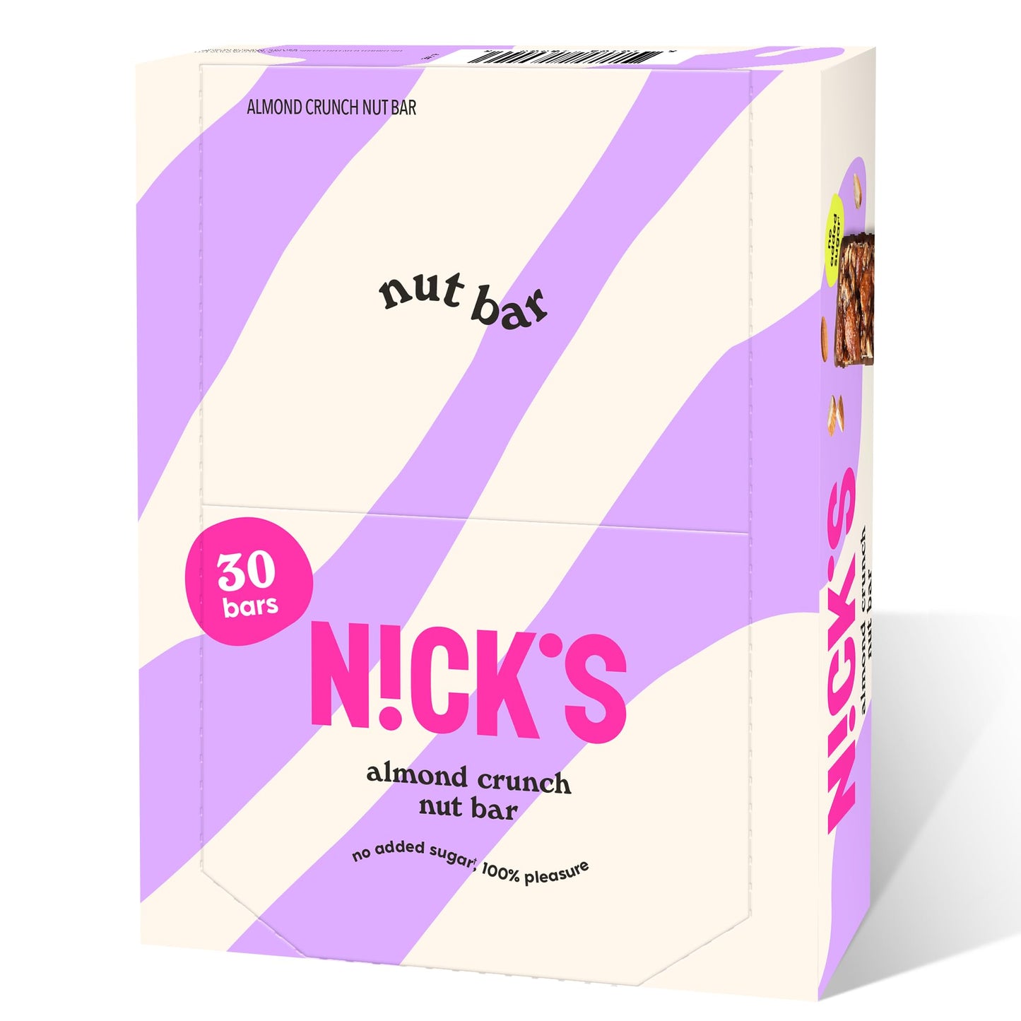 NICK S Almond Chocolate Snack Bar Keto Nut Snack for Sports Hiking Gaming Outdoor Activities 1G sugar 3G net carbs healthy snack (pack of 30)