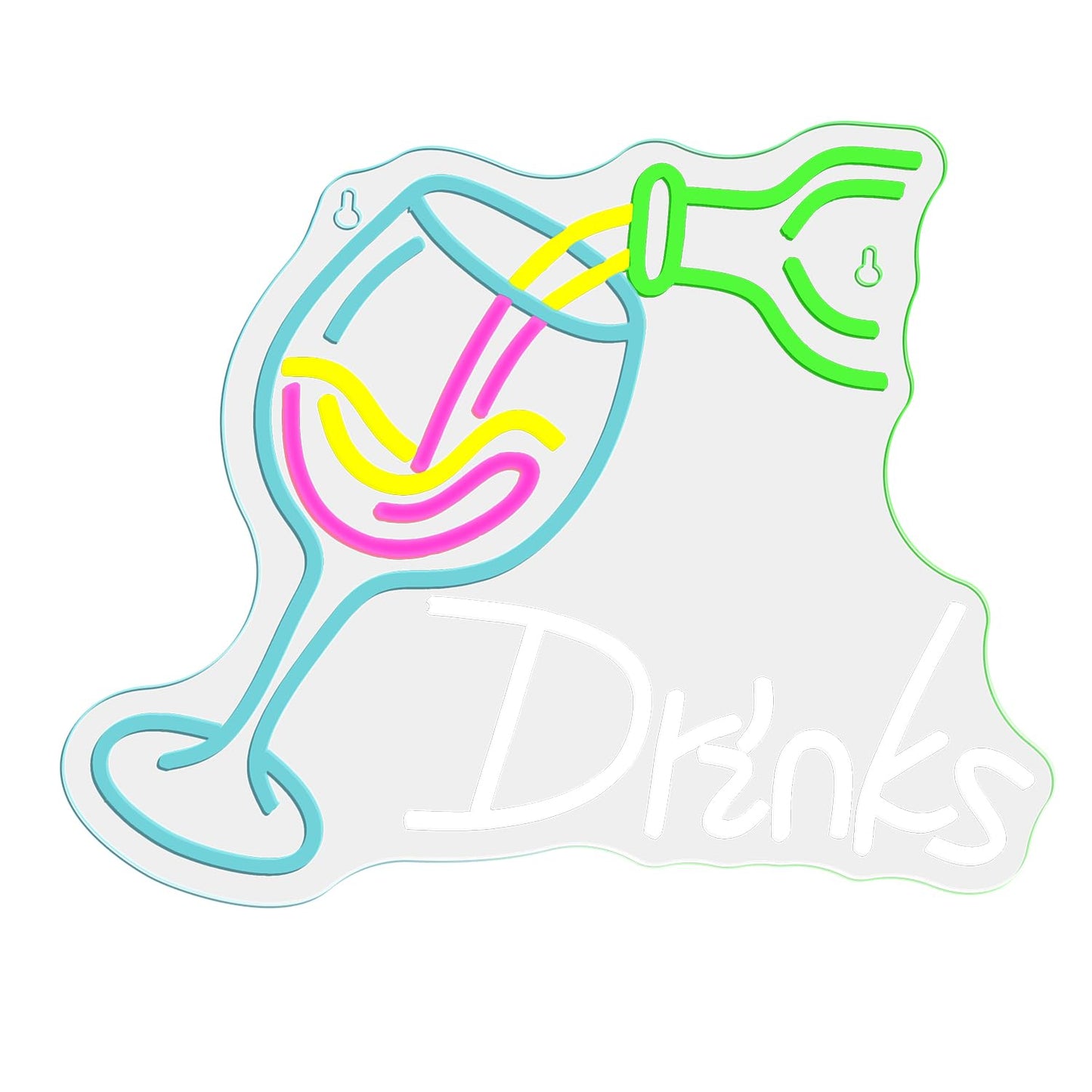 Nosun Drink Neon Sign Neon Pouring Wine Drinking Led Lights For Wall Decor Usb Light Up Signs Home malt-inspired Bar Bedroom Restaurant Man Cave Cafe Bistro Club Party Decorations Gift