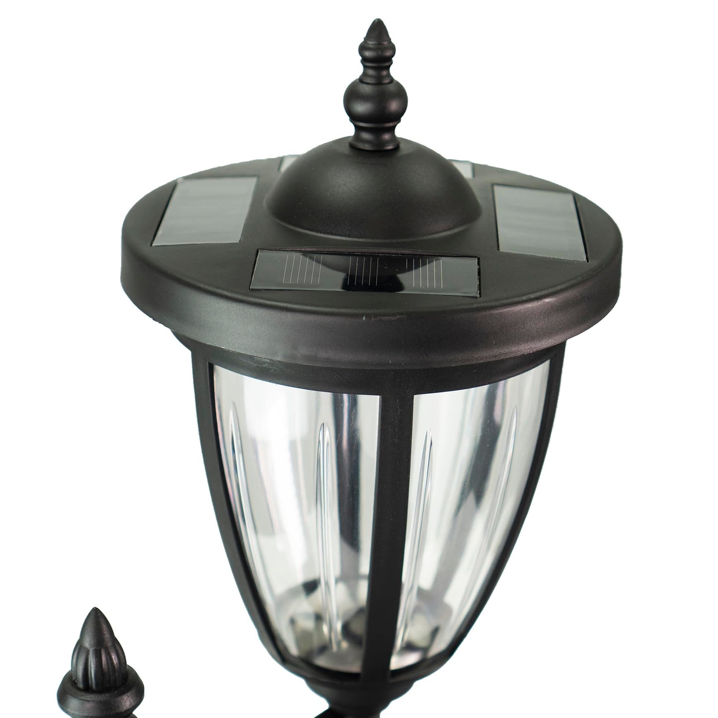 Sun-Ray Solar Lights 2-Piece Set - Multi-Function With Posts, Ground Stakes, Planters, Wall Mount - Black Plastic, Model 312022