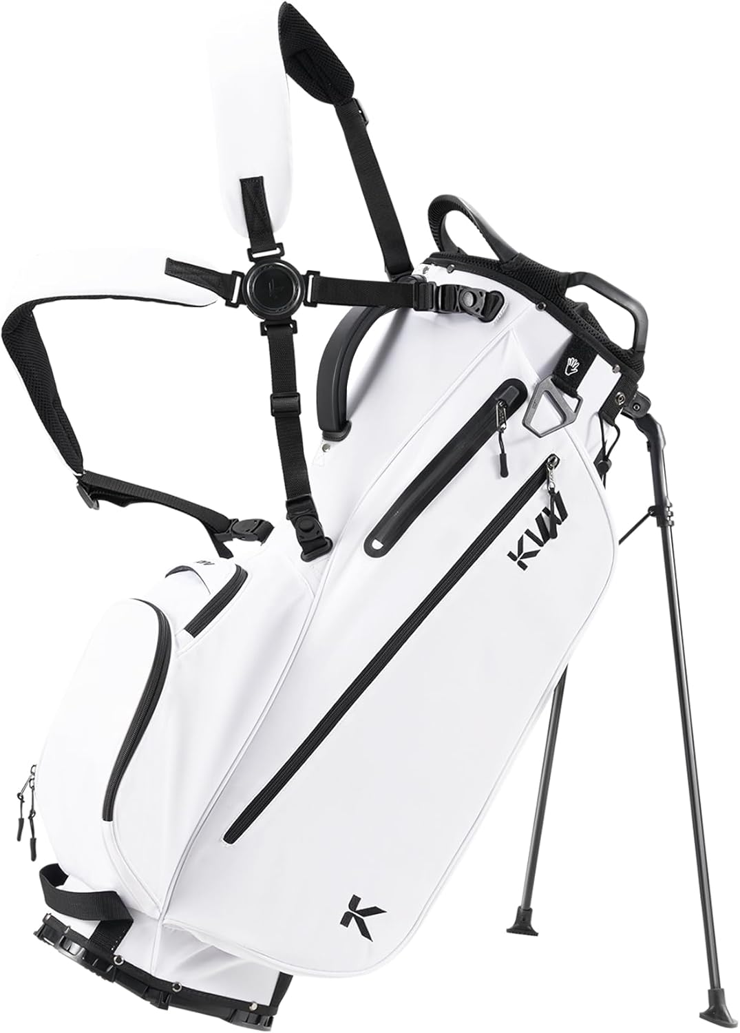 KVV Lightweight Golf Stand Bag with 7 Way Full-Length Dividers, 5 Zippered Pockets, Automatically Adjustable Dual Straps,Elegant Design