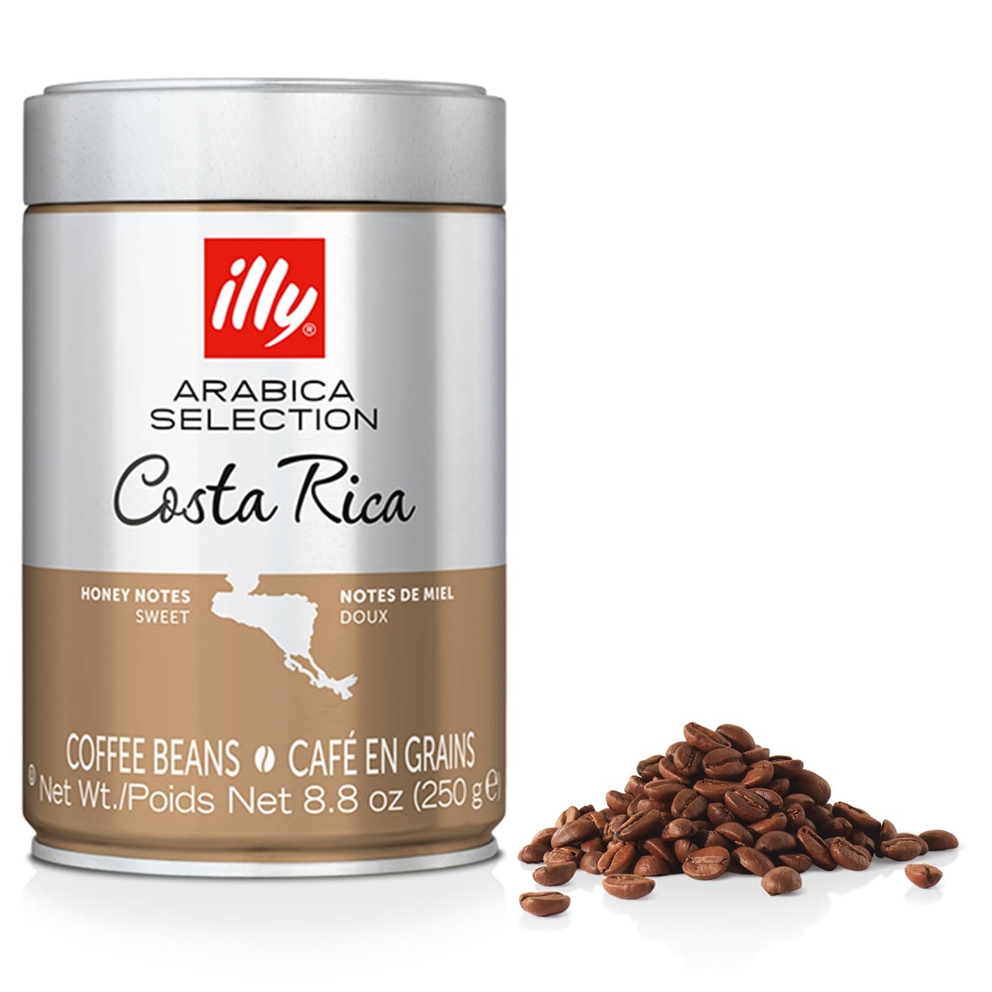 illy Whole Bean Coffee - Perfectly Roasted Whole Coffee Beans - Costa Rica Medium Roast - with Notes of Honey, Vanilla & Citrus