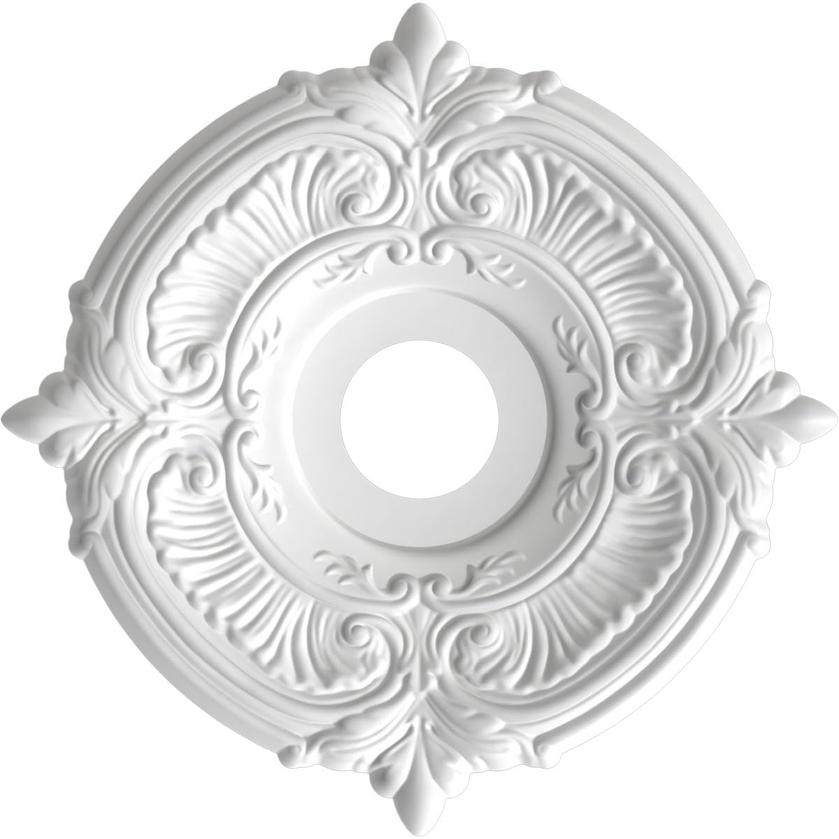 Ekena Millwork Cmp16Atdru Attica Thermoformed Pvc Ceiling Medallion (Fits Canopies Up To 5 5/8), 16Od X 3 1/2Id X 1P, Universal