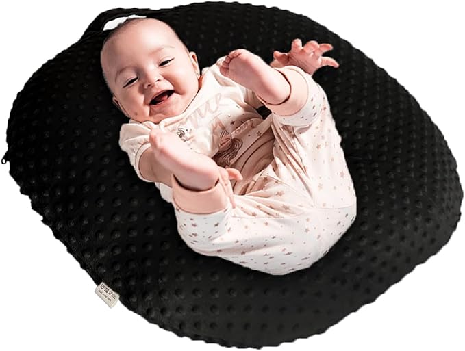 OWLOWLA Newborn Lounger Cover,Minky Removable Slipcover Fits Newborn Lounger for Baby Boy Girl(True Black)