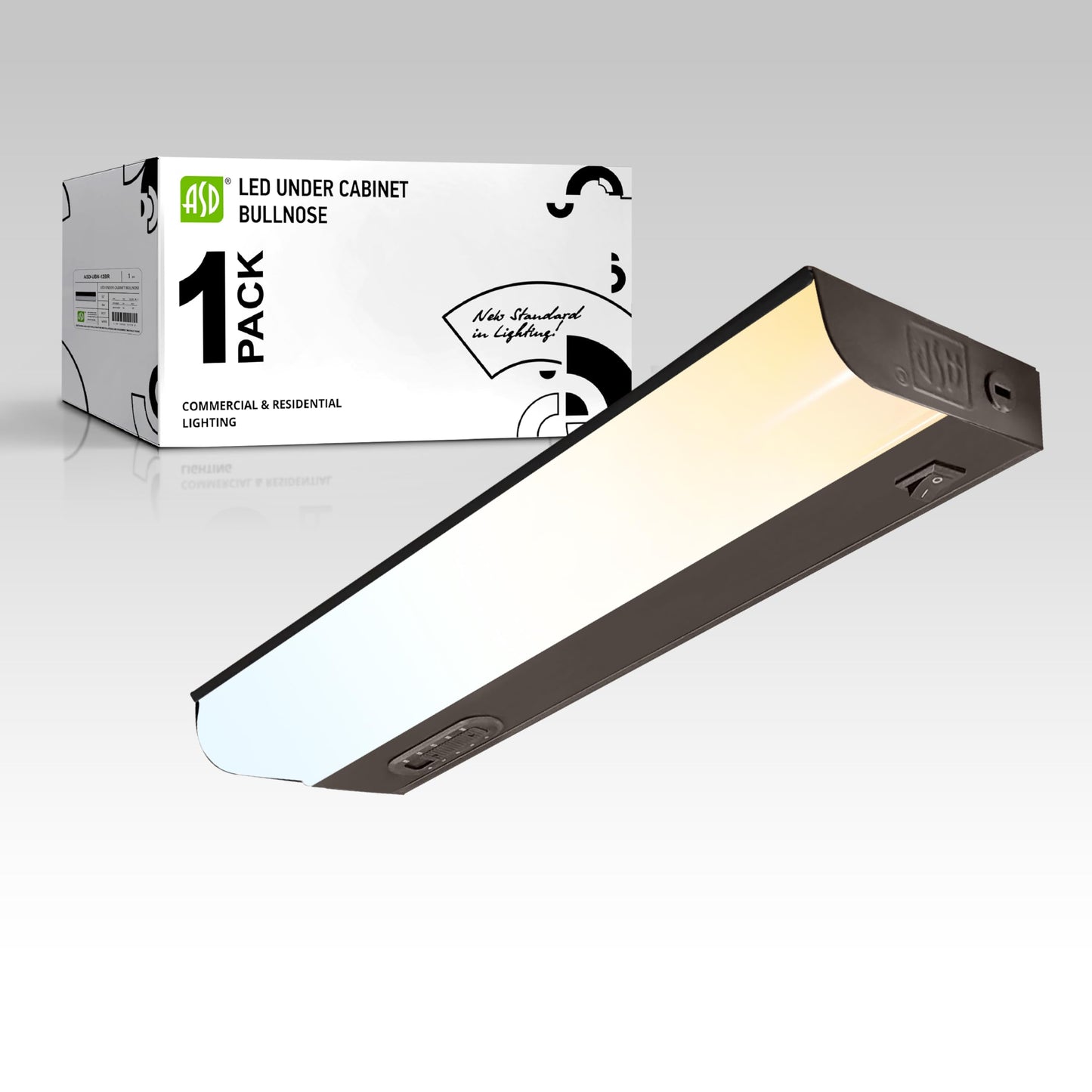 ASD 12 Inch LED Under Cabinet Lighting Hardwired, On/Off & Color Temp Switch, 5W 442LM, 5CCT 2700K-5000K CRI90+, Dimmable Under