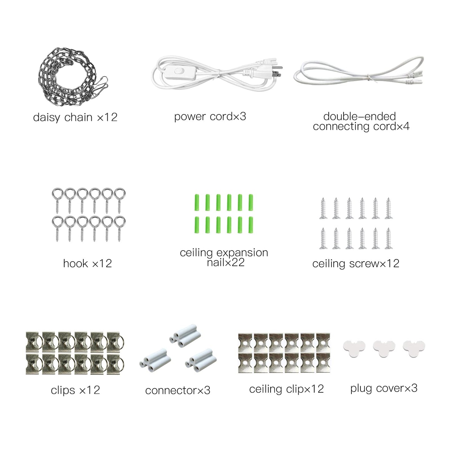 Szhlux 6 Pack Led Shop Lights 4Ft 60W, 8700Lm, 5000K Daylight White, Aluminum, Hanging/Mounted, Green, Model Sz-6