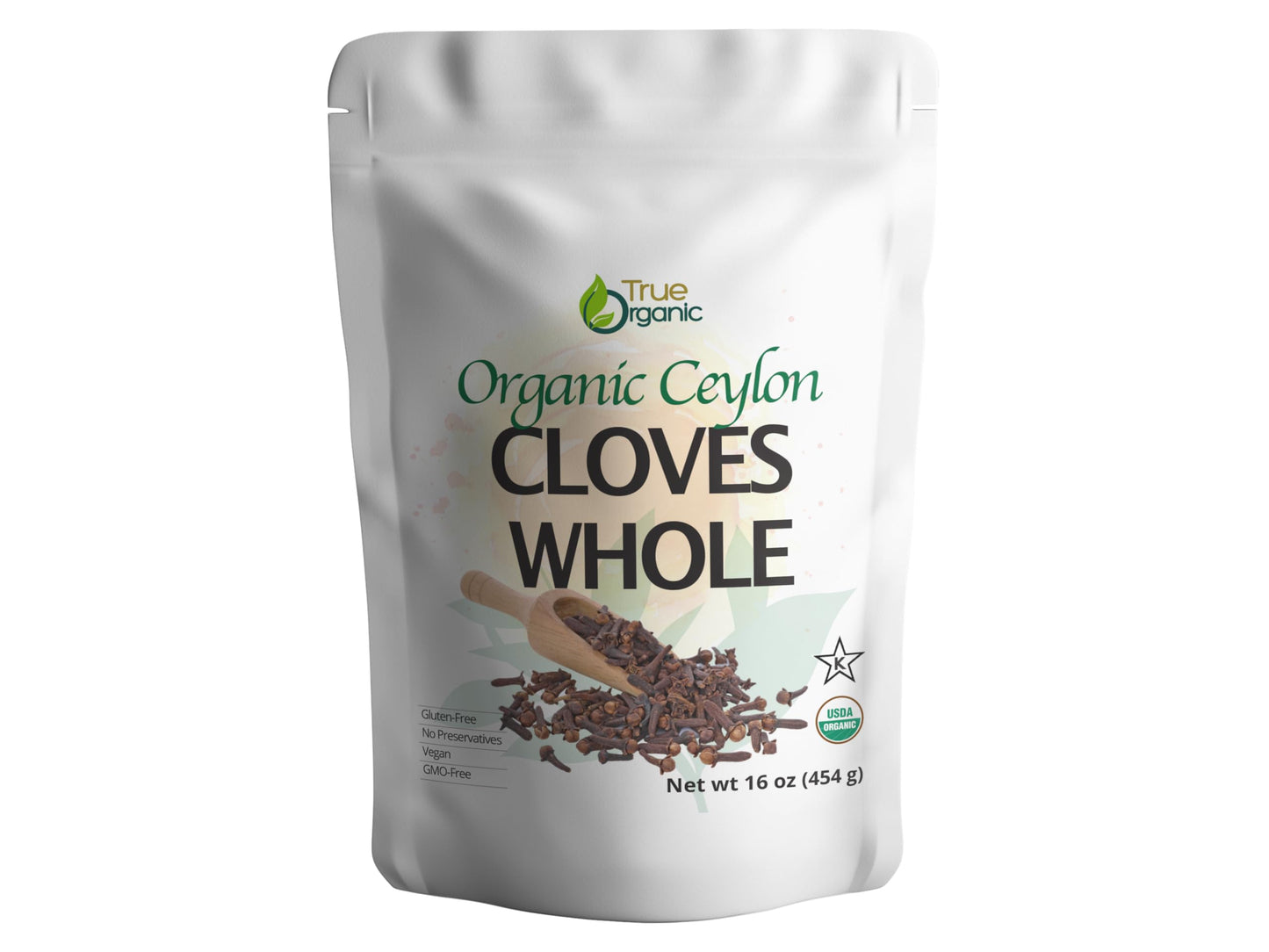 True Organic Ceylon Cloves Whole 1 lb USDA Organic & Kosher Certified Non-GMO Fresh Organic Cloves Bulk Ceylon enhanced Quality (16 Ounces)