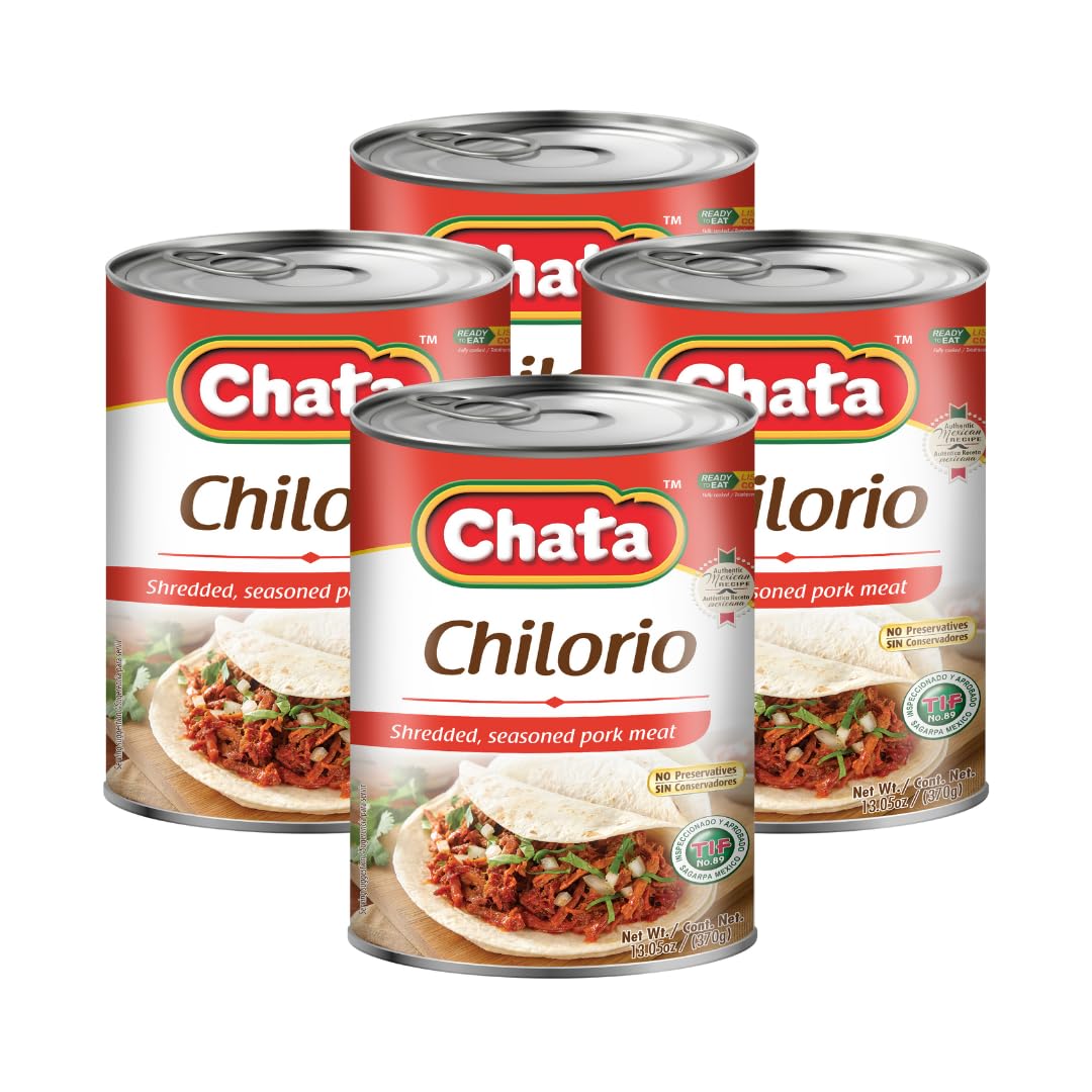 Chata Pork Chilorio Shredded Seasoned Meat 13.05 oz Pack of 4