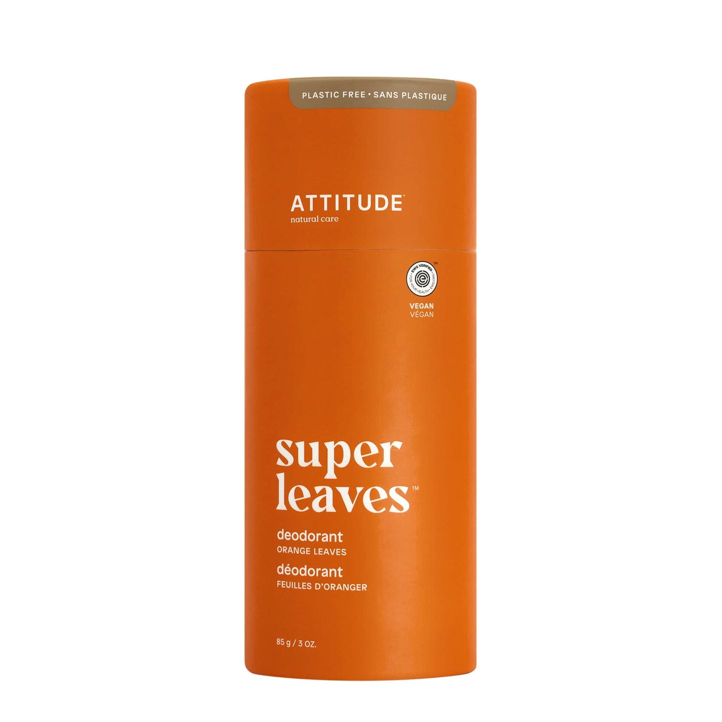 ATTITUDE Plastic-Free Deodorant, EWG Verified, Aluminum Free, Vegan Naturally Sourced Body Deodorants for Women & Men, Dermatolo