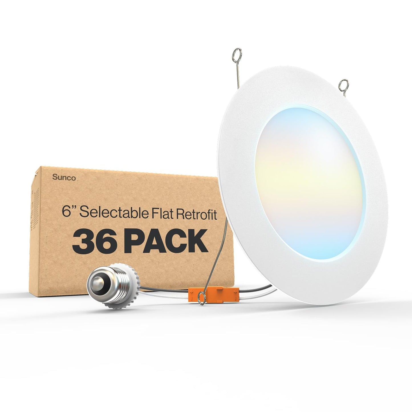 Sunco 36 Pack 5CCT LED Recessed Lighting 6 Inch, 1200 LM High Brightness, Ultra Thin Flat Can Lights, 2700K/3000K/4000K/5000K/60