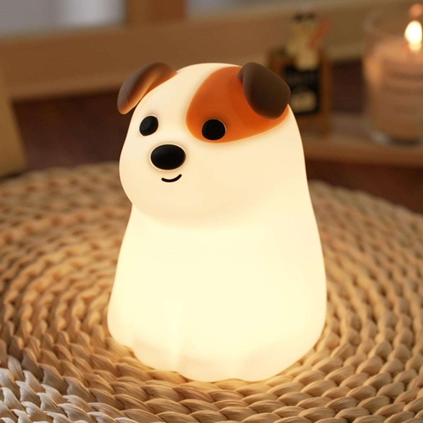 Puppy Night Light for Kids, Cute Dog Lamp Dog Lover Gifts for Women & Kid, Dimmable Silicone Animal Night Light for Baby Nursery
